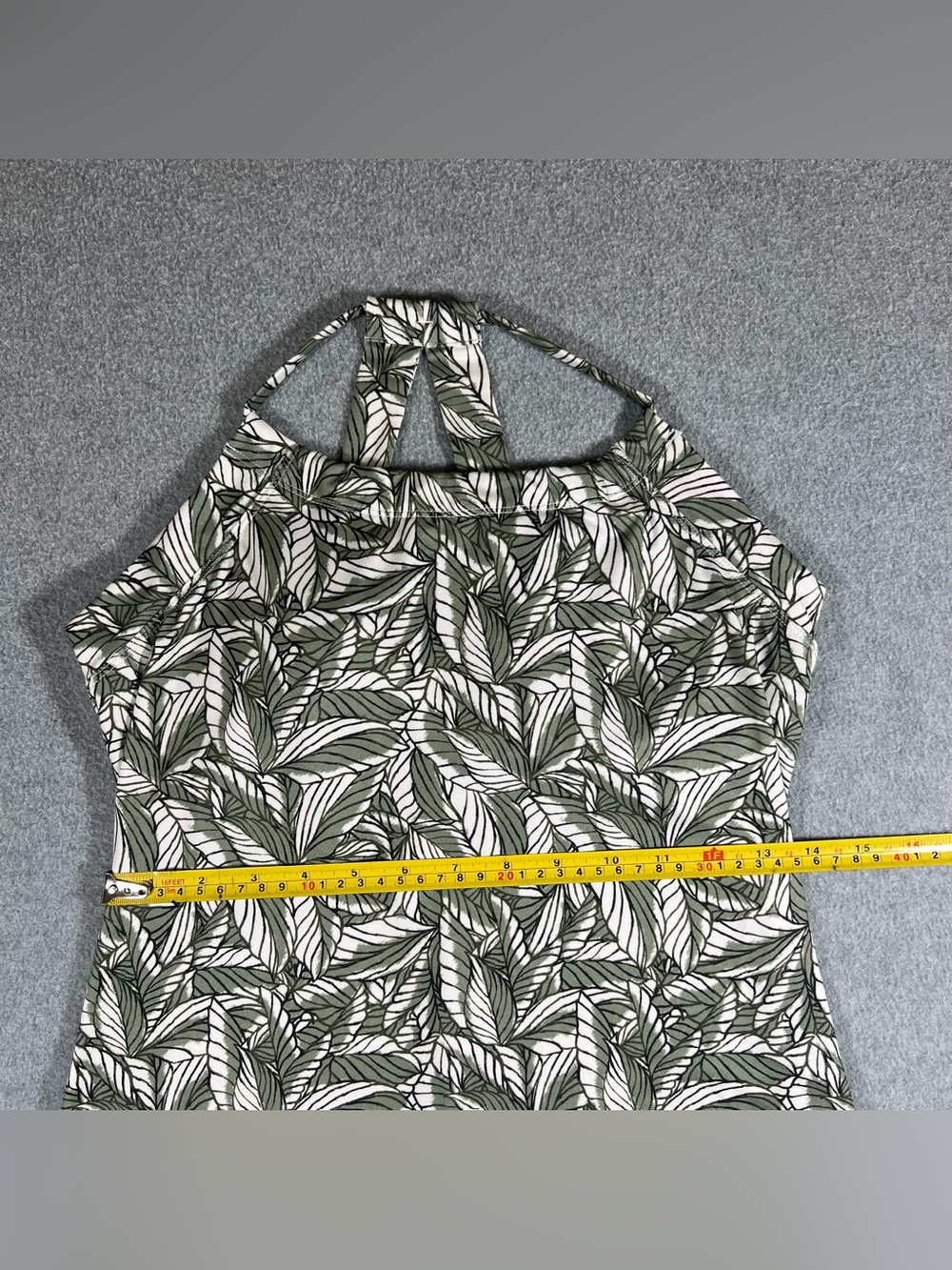 Eddie Bauer Harmony Active Dress Moisture Wick Built-In Bra Green Palm Print XS - Picture 4 of 11